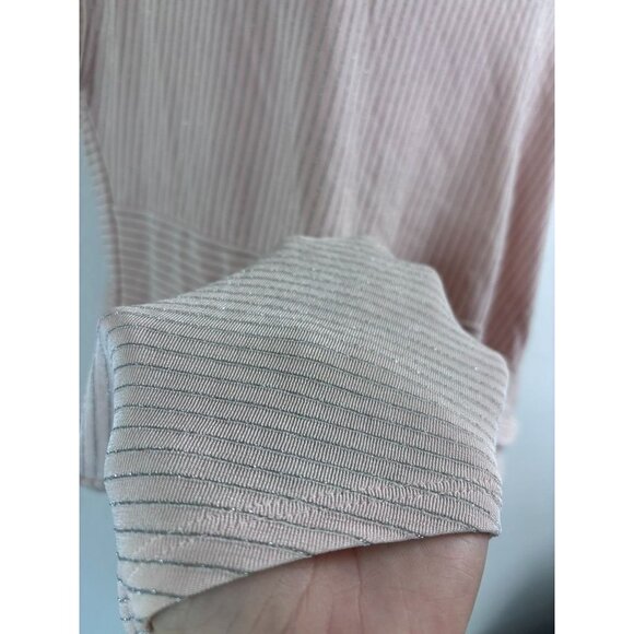 Chico's Travelers women's size 3 or large pink cap sleeve tunic top shimmer - Picture 3 of 7